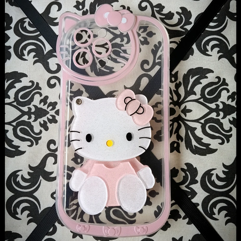 💖 iPhone 12 Pro Max Hello Kitty Phone Case Mirror Pink Glitter Kawaii Sanrio